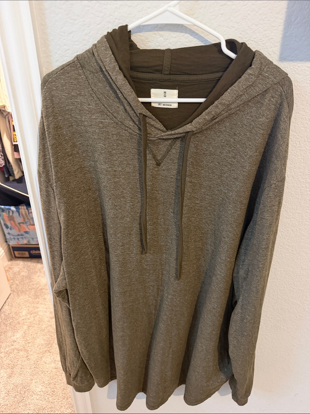 Men's Olive Crewneck Hoodie Sweater